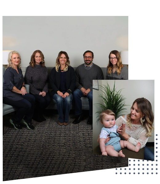 Chiropractor Charleston WV Jennifer Runyan With Staff & Baby